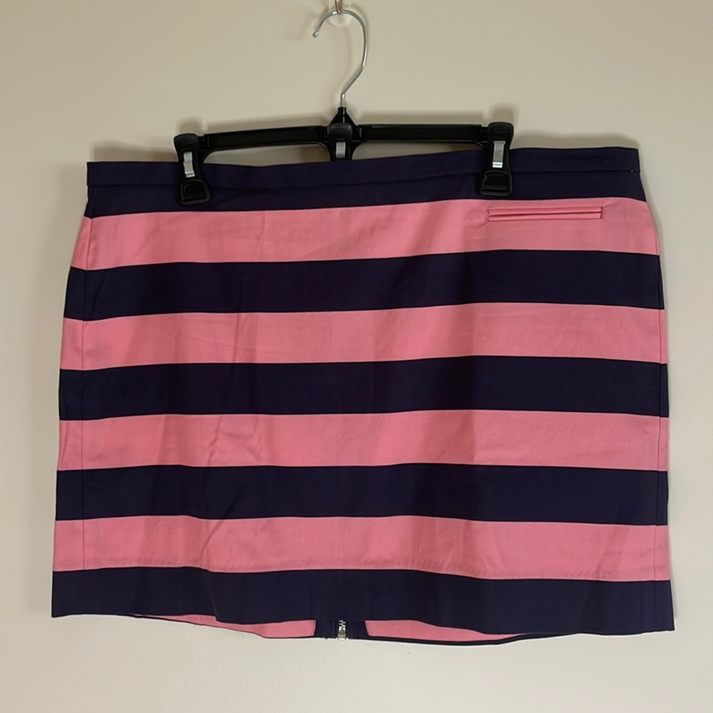 GAP Womens 14 Mini Skirt Pink and Navy Full Zipper in Back 1 Front Pocket